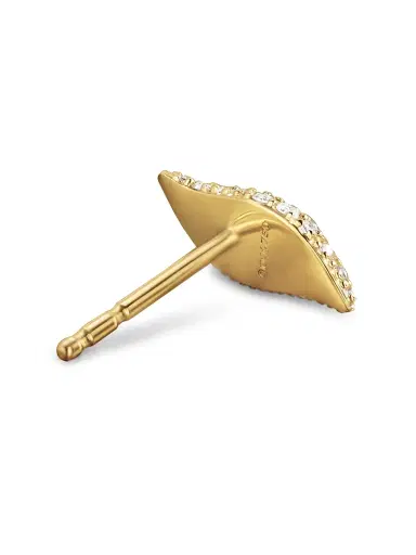David Yurman Women's Petite Pavé Flute Stud Earrings in 18K Yellow Gold with Diamonds, 10.6MM - Diamond | Thumbnail 4 David Yurman Women's Petite Pavé Flute Stud Earrings in 18K Yellow Gold with Diamonds, 10.6MM - Diamond | Thumbnail 4