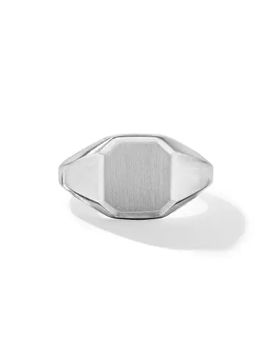 David Yurman Men's Streamline Signet Ring in Sterling Silver, 14mm - Silver | Thumbnail 3 David Yurman Men's Streamline Signet Ring in Sterling Silver, 14mm - Silver | Thumbnail 3