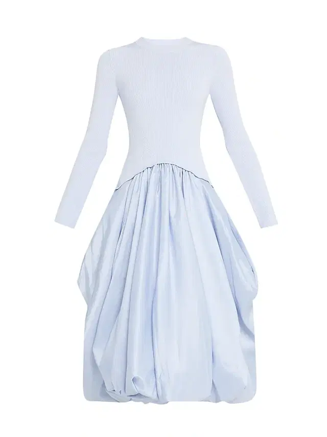 Women's Kenlie Mixed-Media Bubble Skirt Midi-Dress - Blue Women's Kenlie Mixed-Media Bubble Skirt Midi-Dress - Blue