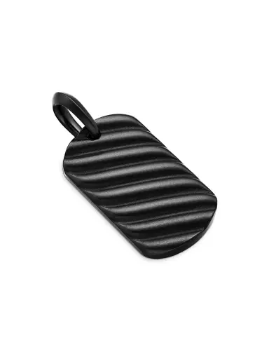 David Yurman Men's Sculpted Cable Tag in Black Titanium, 27MM - Black | Thumbnail 3 David Yurman Men's Sculpted Cable Tag in Black Titanium, 27MM - Black | Thumbnail 3