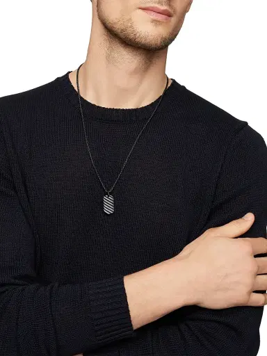David Yurman Men's Sculpted Cable Tag in Black Titanium, 27MM - Black | Thumbnail 7 David Yurman Men's Sculpted Cable Tag in Black Titanium, 27MM - Black | Thumbnail 7