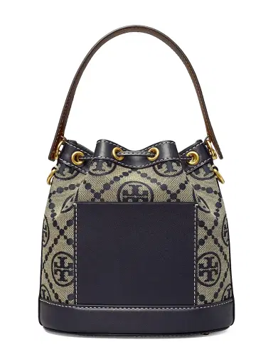 Tory Burch Women's T Monogram Jacquard Bucket Bag - Tory Navy | Thumbnail 3 Tory Burch Women's T Monogram Jacquard Bucket Bag - Tory Navy | Thumbnail 3
