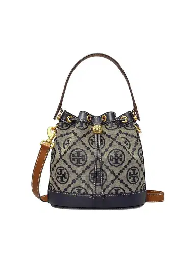 Tory Burch Women's T Monogram Jacquard Bucket Bag - Tory Navy | Thumbnail 1 Tory Burch Women's T Monogram Jacquard Bucket Bag - Tory Navy | Thumbnail 1