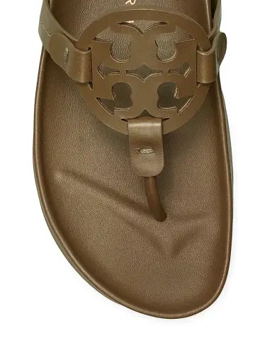 Tory Burch Women's Miller Cloud Leather Thong Sandals - Bourbon Miele - Size 7.5 | Thumbnail 4 Tory Burch Women's Miller Cloud Leather Thong Sandals - Bourbon Miele - Size 7.5 | Thumbnail 4