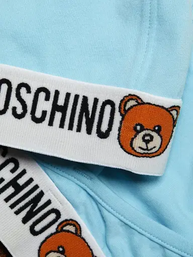 MOSCHINO Women's Underbear Logo Band Cotton Bralette - Light Blue | Thumbnail 6 MOSCHINO Women's Underbear Logo Band Cotton Bralette - Light Blue | Thumbnail 6