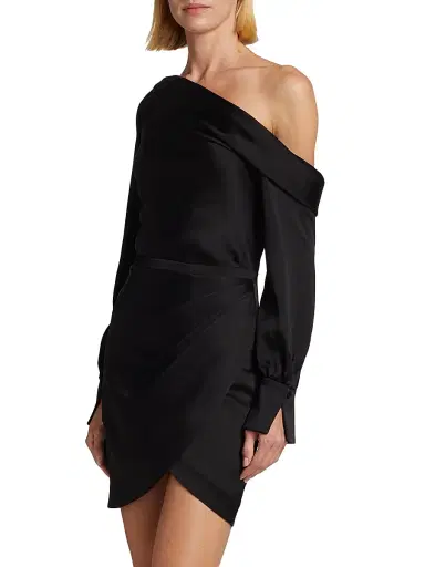 Simkhai Women's Cameron Asymmetrical Minidress - Black - Size 00 | Thumbnail 4 Simkhai Women's Cameron Asymmetrical Minidress - Black - Size 00 | Thumbnail 4