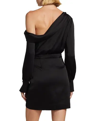 Simkhai Women's Cameron Asymmetrical Minidress - Black - Size 00 | Thumbnail 5 Simkhai Women's Cameron Asymmetrical Minidress - Black - Size 00 | Thumbnail 5