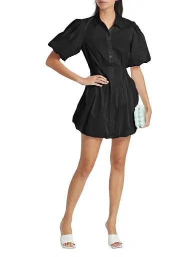 Simkhai Women's Cleo Puff-Sleeve Pintuck Minidress | Thumbnail 2 Simkhai Women's Cleo Puff-Sleeve Pintuck Minidress | Thumbnail 2