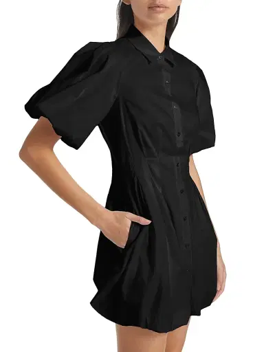Simkhai Women's Cleo Puff-Sleeve Pintuck Minidress | Thumbnail 4 Simkhai Women's Cleo Puff-Sleeve Pintuck Minidress | Thumbnail 4