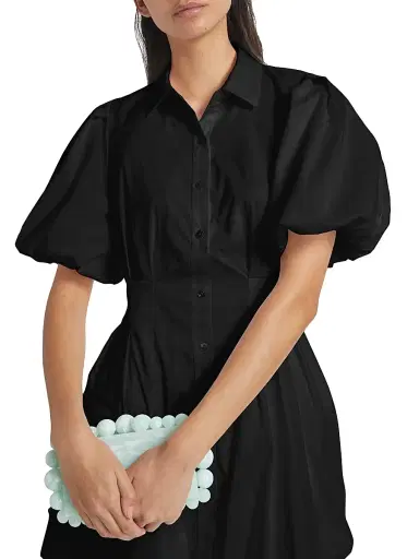Simkhai Women's Cleo Puff-Sleeve Pintuck Minidress | Thumbnail 6 Simkhai Women's Cleo Puff-Sleeve Pintuck Minidress | Thumbnail 6