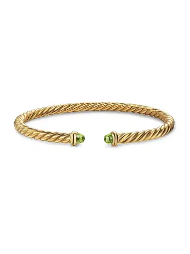 David Yurman Women's Cablespira Flex Bracelet in 18K Yellow Gold - Peridot | Thumbnail 3 David Yurman Women's Cablespira Flex Bracelet in 18K Yellow Gold - Peridot | Thumbnail 3