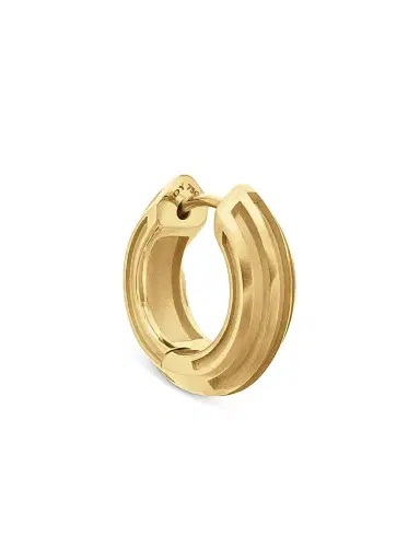 David Yurman Men's Armory Hoop Earring In 18K Yellow Gold - Gold | Thumbnail 4 David Yurman Men's Armory Hoop Earring In 18K Yellow Gold - Gold | Thumbnail 4