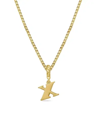 David Yurman Women's Pavé Initial Pendant in 18K Yellow Gold - Initial X | Thumbnail 4 David Yurman Women's Pavé Initial Pendant in 18K Yellow Gold - Initial X | Thumbnail 4
