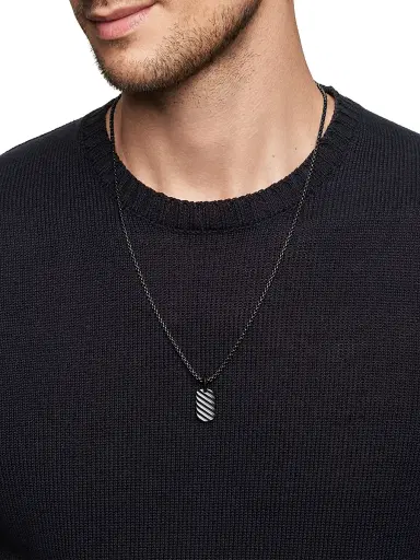 David Yurman Men's Sculpted Cable Tag Pendant In Titanium - Black | Thumbnail 2 David Yurman Men's Sculpted Cable Tag Pendant In Titanium - Black | Thumbnail 2