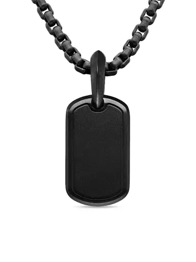 David Yurman Men's Sculpted Cable Tag Pendant In Titanium - Black | Thumbnail 4 David Yurman Men's Sculpted Cable Tag Pendant In Titanium - Black | Thumbnail 4