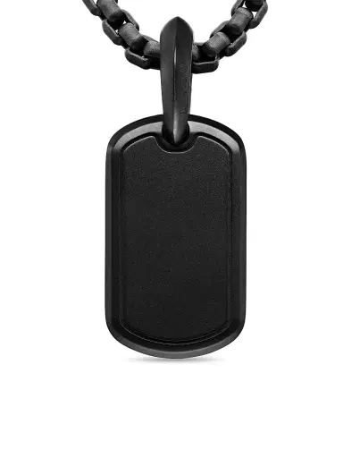 David Yurman Men's Sculpted Cable Tag Pendant In Titanium - Black | Thumbnail 6 David Yurman Men's Sculpted Cable Tag Pendant In Titanium - Black | Thumbnail 6