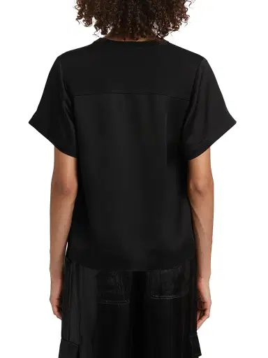 SIMKHAI Women's Addy Knit-Back T-Shirt - Black | Thumbnail 5 SIMKHAI Women's Addy Knit-Back T-Shirt - Black | Thumbnail 5