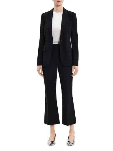 Theory Women's Staple Classic Crepe Single-Button Blazer | Thumbnail 2 Theory Women's Staple Classic Crepe Single-Button Blazer | Thumbnail 2