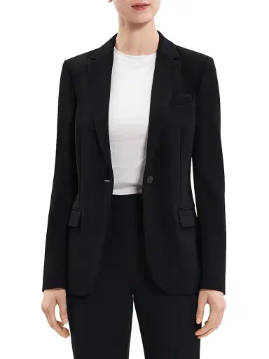 Theory Women's Staple Classic Crepe Single-Button Blazer | Thumbnail 3 Theory Women's Staple Classic Crepe Single-Button Blazer | Thumbnail 3