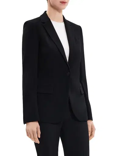 Theory Women's Staple Classic Crepe Single-Button Blazer | Thumbnail 4 Theory Women's Staple Classic Crepe Single-Button Blazer | Thumbnail 4