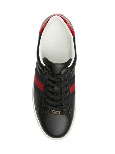 Gucci Men's Ace Leather Web Low-Top Sneakers - Green Multi | Thumbnail 11 Gucci Men's Ace Leather Web Low-Top Sneakers - Green Multi | Thumbnail 11