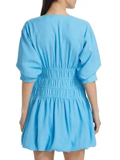 SIMKHAI Women's Diem Gauze Bubble-Hem Minidress - Capri | Thumbnail 5 SIMKHAI Women's Diem Gauze Bubble-Hem Minidress - Capri | Thumbnail 5