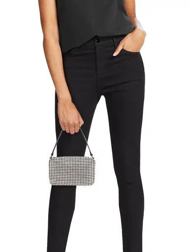 Alexander Wang Women's Heiress Rhinestone Mesh Pouch - White | Thumbnail 2 Alexander Wang Women's Heiress Rhinestone Mesh Pouch - White | Thumbnail 2