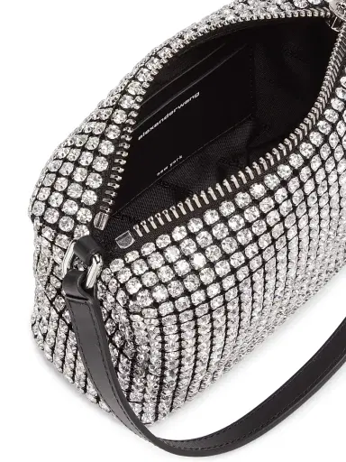 Alexander Wang Women's Heiress Rhinestone Mesh Pouch - White | Thumbnail 3 Alexander Wang Women's Heiress Rhinestone Mesh Pouch - White | Thumbnail 3