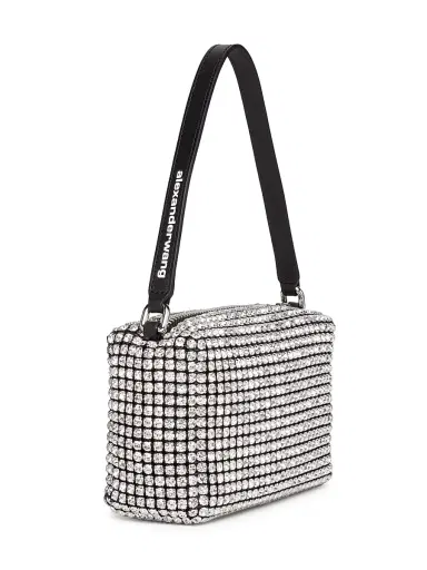 Alexander Wang Women's Heiress Rhinestone Mesh Pouch - White | Thumbnail 4 Alexander Wang Women's Heiress Rhinestone Mesh Pouch - White | Thumbnail 4