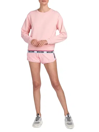 Moschino Women's Cotton-Blend Logo Sweatshirt - Pink | Thumbnail 2 Moschino Women's Cotton-Blend Logo Sweatshirt - Pink | Thumbnail 2