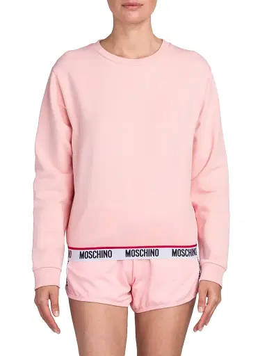 Moschino Women's Cotton-Blend Logo Sweatshirt - Pink | Thumbnail 3 Moschino Women's Cotton-Blend Logo Sweatshirt - Pink | Thumbnail 3