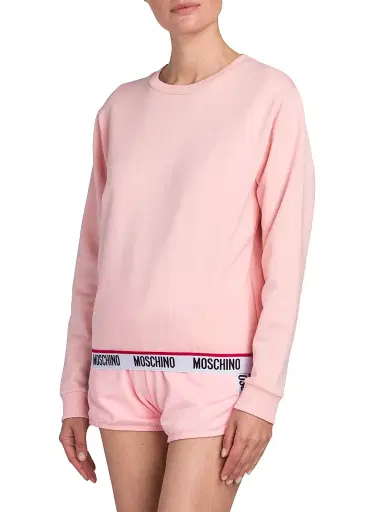 Moschino Women's Cotton-Blend Logo Sweatshirt - Pink | Thumbnail 4 Moschino Women's Cotton-Blend Logo Sweatshirt - Pink | Thumbnail 4