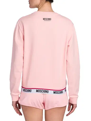 Moschino Women's Cotton-Blend Logo Sweatshirt - Pink | Thumbnail 5 Moschino Women's Cotton-Blend Logo Sweatshirt - Pink | Thumbnail 5