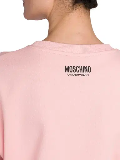 Moschino Women's Cotton-Blend Logo Sweatshirt - Pink | Thumbnail 6 Moschino Women's Cotton-Blend Logo Sweatshirt - Pink | Thumbnail 6