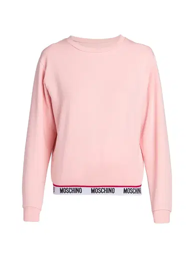 Moschino Women's Cotton-Blend Logo Sweatshirt - Pink | Thumbnail 1 Moschino Women's Cotton-Blend Logo Sweatshirt - Pink | Thumbnail 1