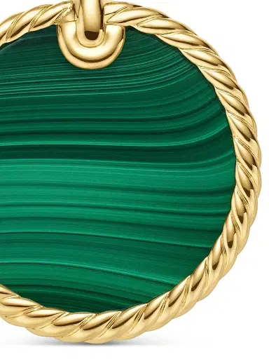 David Yurman Women's DY Elements Disc Pendant in 18K Yellow Gold - Malachite | Thumbnail 5 David Yurman Women's DY Elements Disc Pendant in 18K Yellow Gold - Malachite | Thumbnail 5