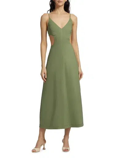 SIMKHAI Women's Giulia Linen-Blend Wrap Maxi Dress - Verde | Thumbnail 6 SIMKHAI Women's Giulia Linen-Blend Wrap Maxi Dress - Verde | Thumbnail 6