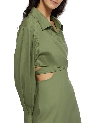 SIMKHAI Women's Giulia Linen-Blend Wrap Maxi Dress - Verde | Thumbnail 7 SIMKHAI Women's Giulia Linen-Blend Wrap Maxi Dress - Verde | Thumbnail 7