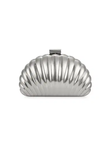 SIMKHAI Women's Monet Metallic Shell Clutch - Silver | Thumbnail 5 SIMKHAI Women's Monet Metallic Shell Clutch - Silver | Thumbnail 5