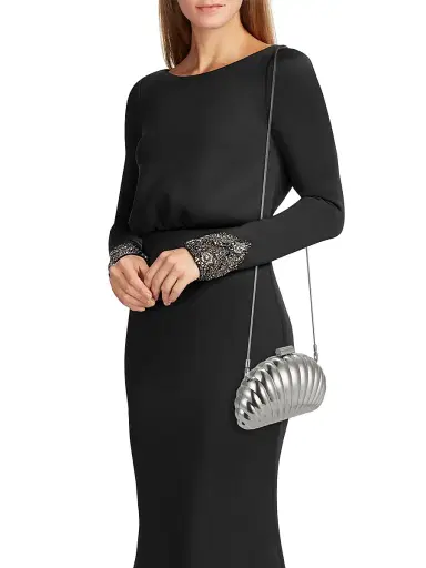 SIMKHAI Women's Monet Metallic Shell Clutch - Silver | Thumbnail 6 SIMKHAI Women's Monet Metallic Shell Clutch - Silver | Thumbnail 6