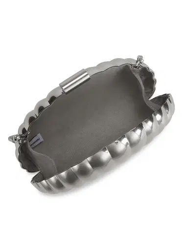 SIMKHAI Women's Monet Metallic Shell Clutch - Silver | Thumbnail 9 SIMKHAI Women's Monet Metallic Shell Clutch - Silver | Thumbnail 9