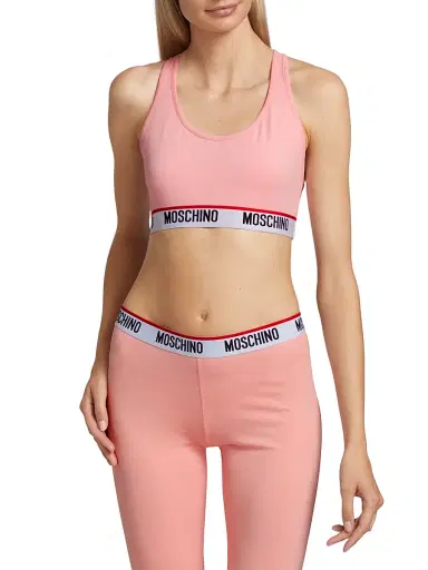 MOSCHINO Women's Core Logo-Hem Sports Bra | Thumbnail 3 MOSCHINO Women's Core Logo-Hem Sports Bra | Thumbnail 3