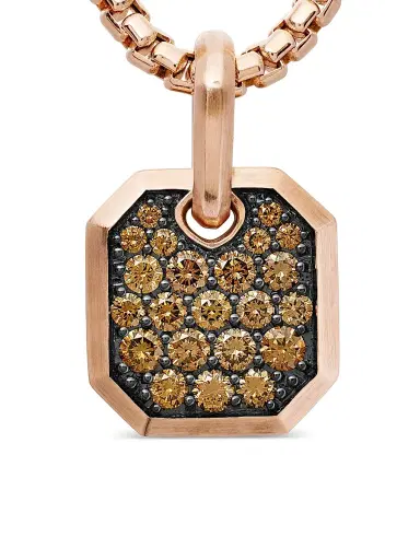 David Yurman Men's Roman Amulet in 18K Rose Gold - Cognac Diamond | Thumbnail 5 David Yurman Men's Roman Amulet in 18K Rose Gold - Cognac Diamond | Thumbnail 5
