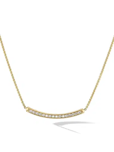 David Yurman Women's Petite Pavé Bar Necklace in 18K Yellow Gold - Diamond | Thumbnail 1 David Yurman Women's Petite Pavé Bar Necklace in 18K Yellow Gold - Diamond | Thumbnail 1