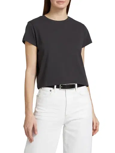 AGOLDE Women's Adine Shrunked T-Shirt - Shade Dark Grey | Thumbnail 3 AGOLDE Women's Adine Shrunked T-Shirt - Shade Dark Grey | Thumbnail 3