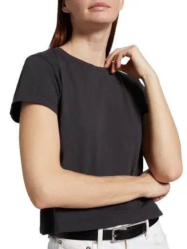 AGOLDE Women's Adine Shrunked T-Shirt - Shade Dark Grey | Thumbnail 6 AGOLDE Women's Adine Shrunked T-Shirt - Shade Dark Grey | Thumbnail 6