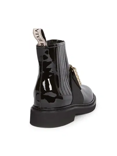 Roger Vivier Women's Viv Rangers Strass Patent Leather Chelsea Boots | Thumbnail 3 Roger Vivier Women's Viv Rangers Strass Patent Leather Chelsea Boots | Thumbnail 3