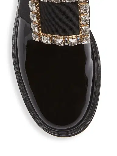 Roger Vivier Women's Viv Rangers Strass Patent Leather Chelsea Boots | Thumbnail 4 Roger Vivier Women's Viv Rangers Strass Patent Leather Chelsea Boots | Thumbnail 4