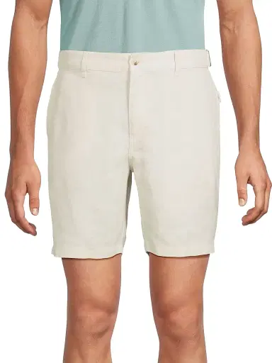 Onia Men's Linen Fixed-Waist Shorts - Stone | Thumbnail 3 Onia Men's Linen Fixed-Waist Shorts - Stone | Thumbnail 3