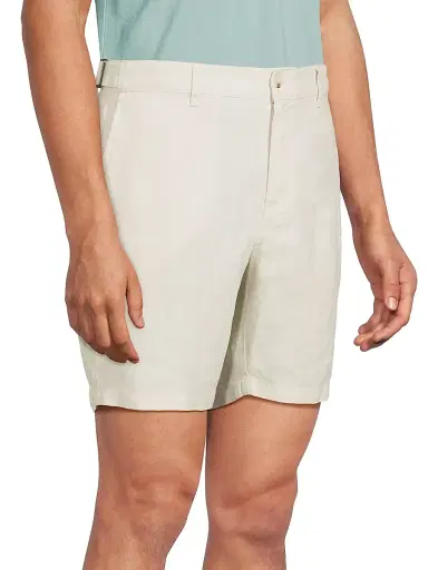 Onia Men's Linen Fixed-Waist Shorts - Stone | Thumbnail 4 Onia Men's Linen Fixed-Waist Shorts - Stone | Thumbnail 4